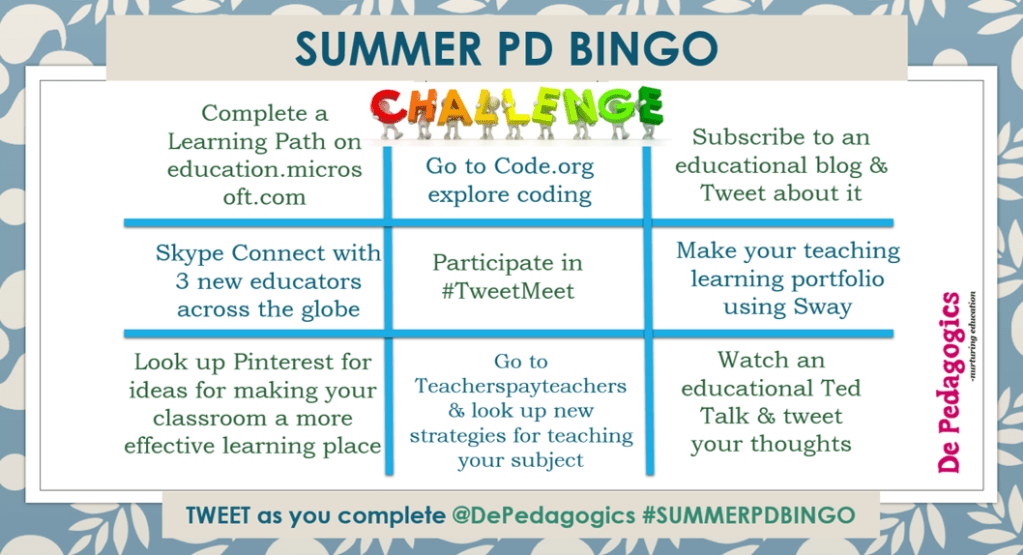 SUMMER PD BINGO&nbsp;CHALLENGE